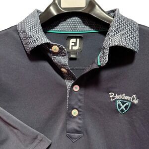 FootJoy Men's Golf Polo Shirt Large Blackthorn Club Performance Golf Activewear